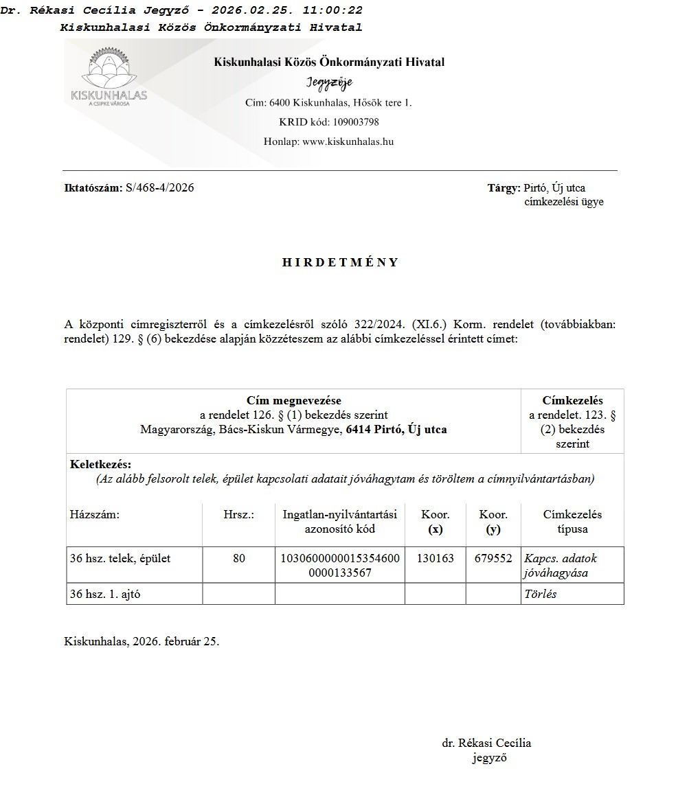 cimregiszter hirdetmeny 20250704